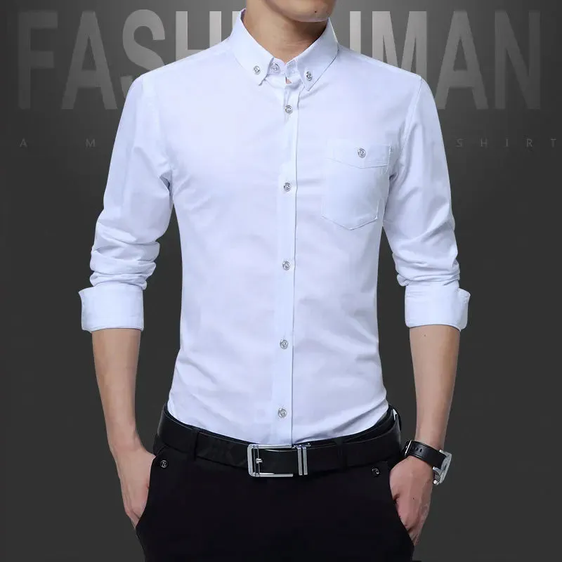 Jacquard Weave Slim Fit Shirt