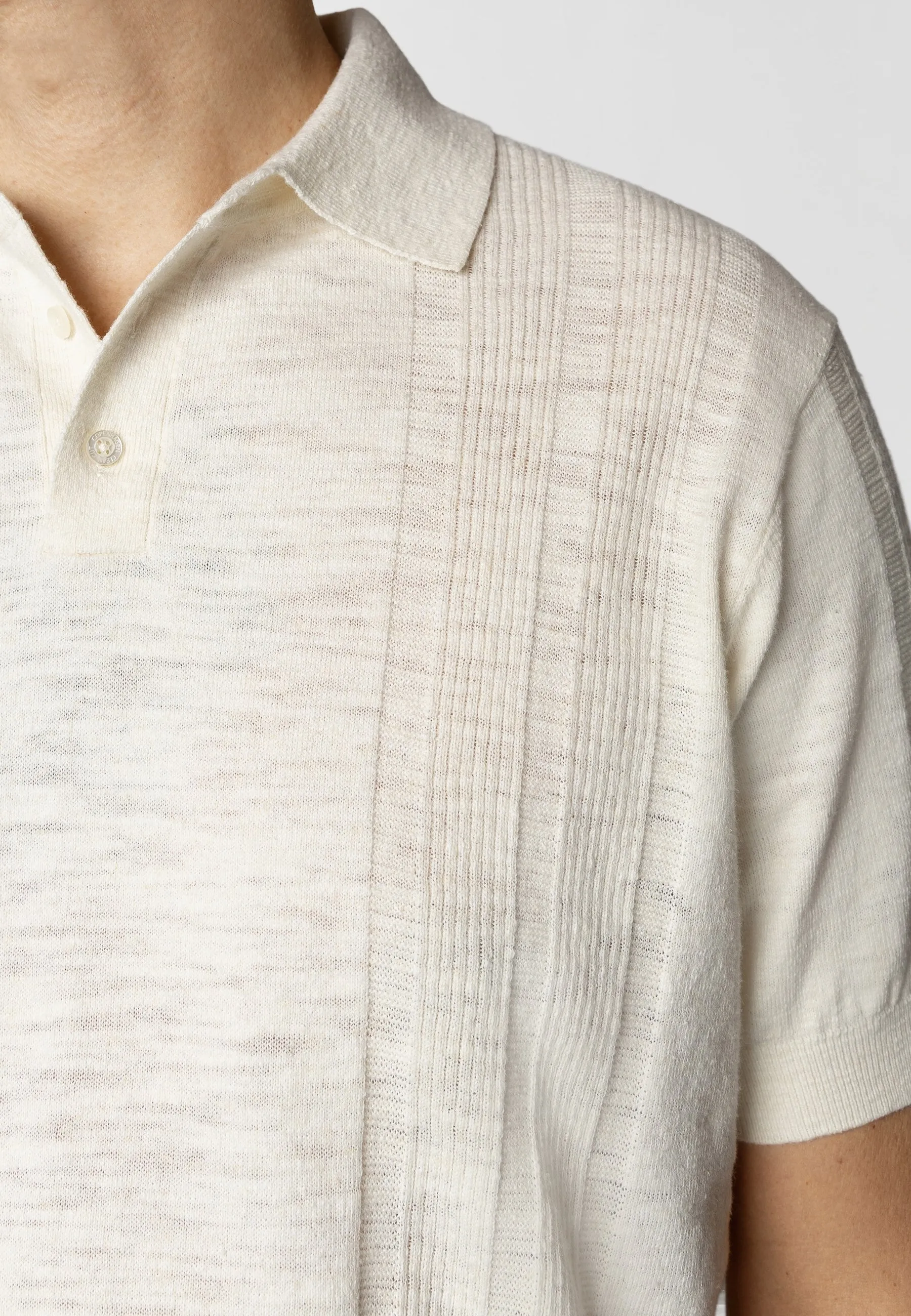 Jonas knitted polo - Ecru