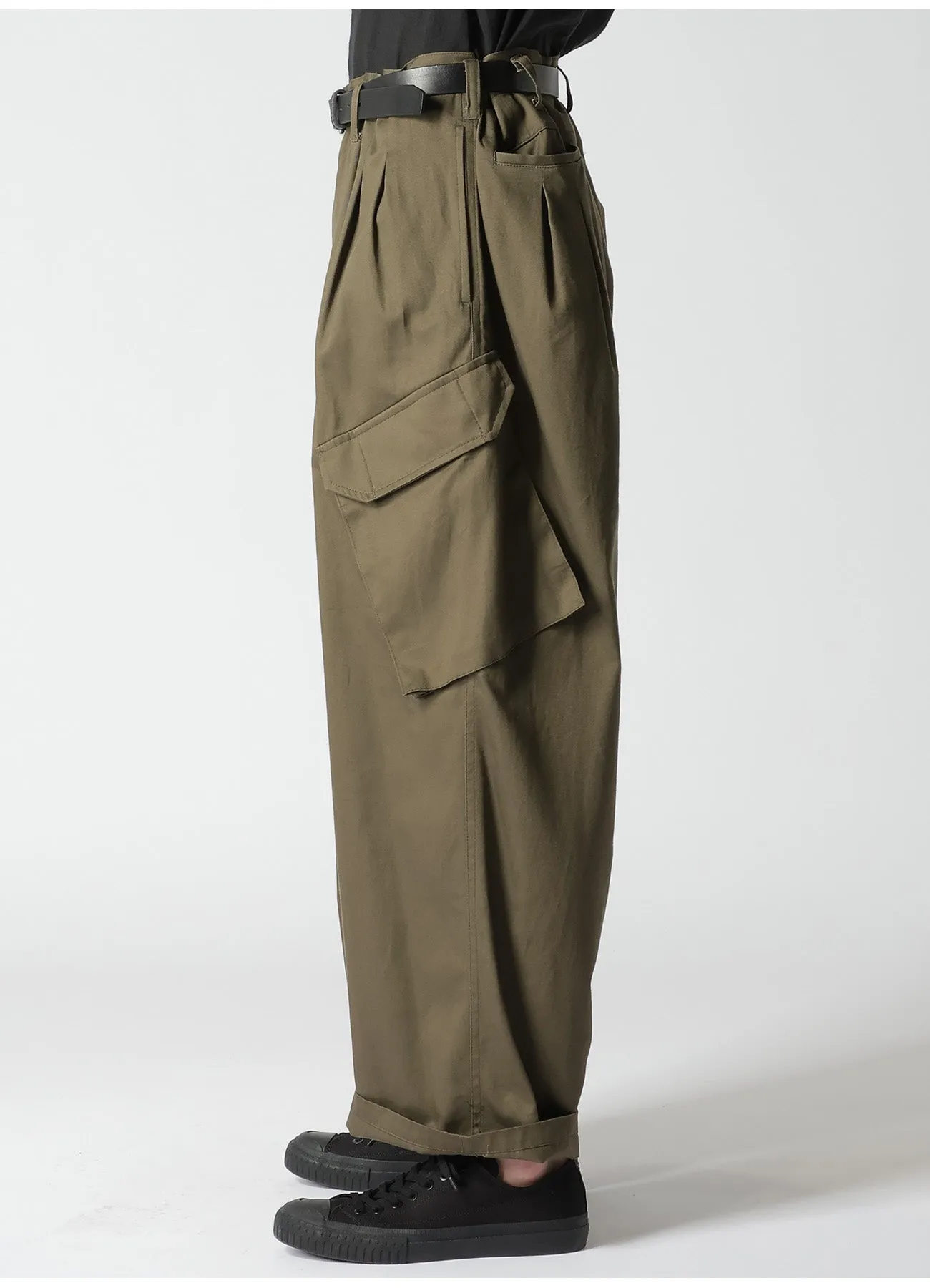 KHAKI KATSURAGI WORK PANTS WITH 12-TUCKS
