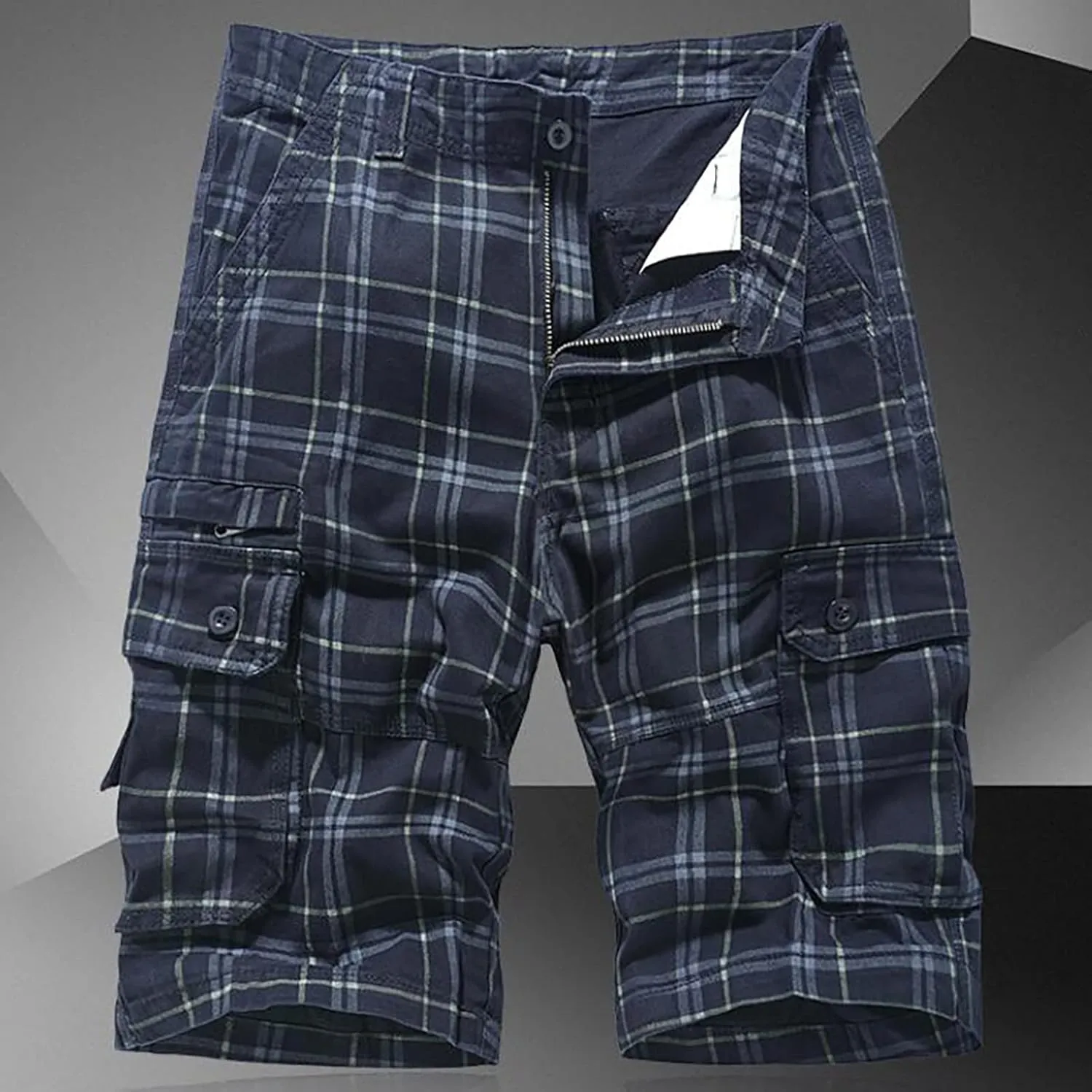 LCMTWX Khaki Shorts Leisure Overalls Summer Men's and Color Pants with Multi-Pocket Men's Pants Big and Tall Cargo Shorts