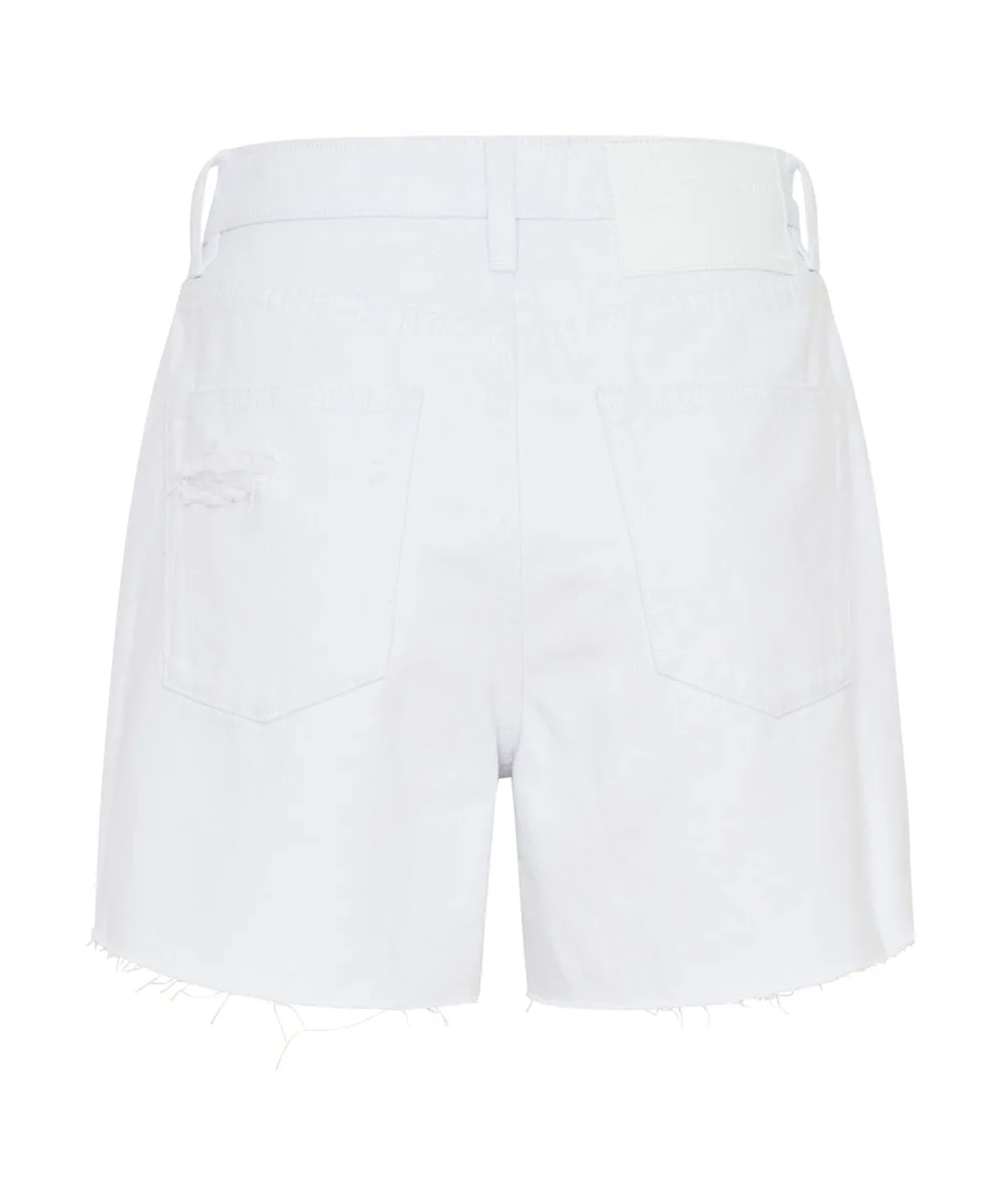 Legends High Waist Mom Fit Denim Shorts - Fresh White