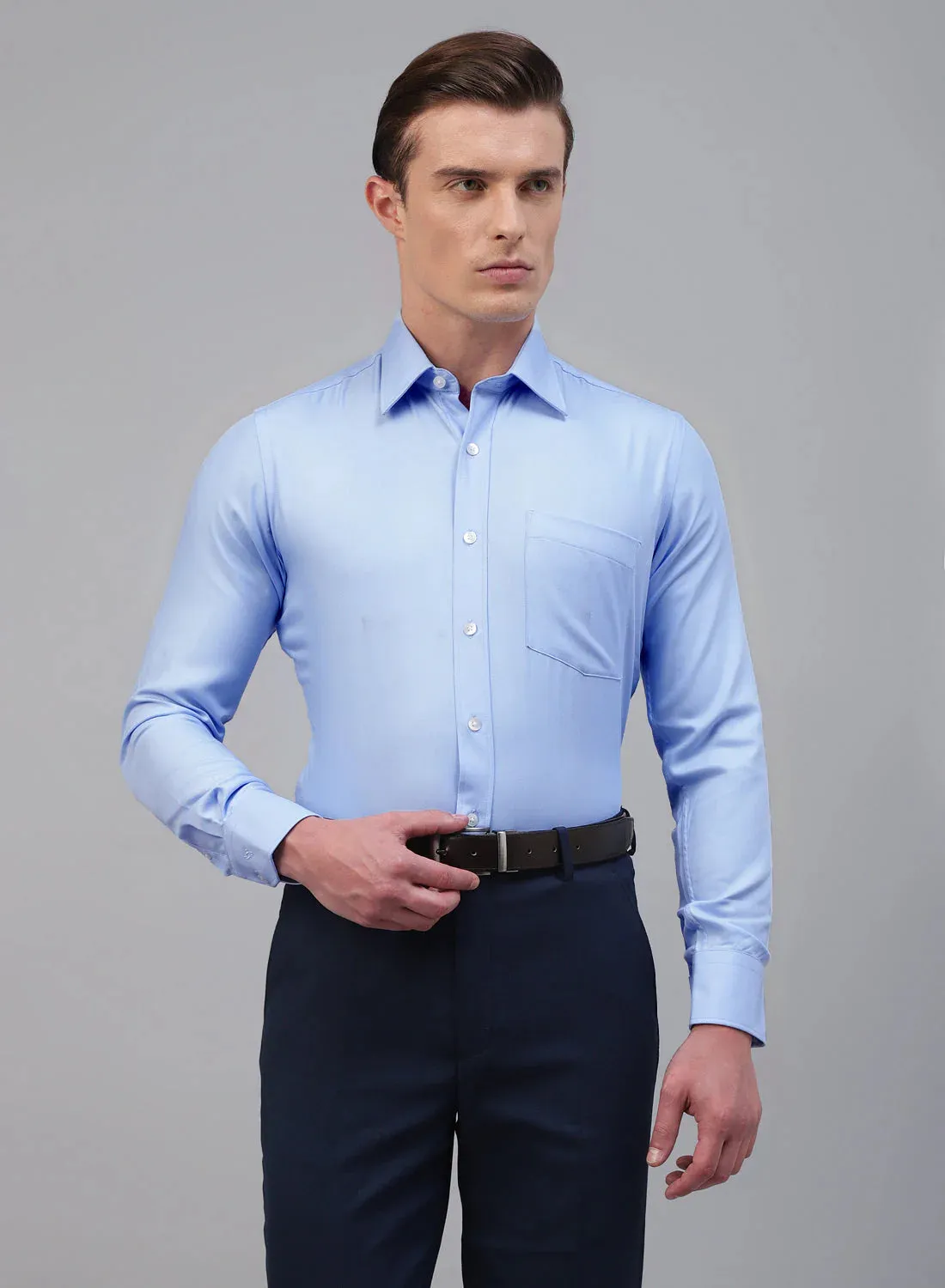 Light Blue Bamboo Rayon Full Sleeve Shirt