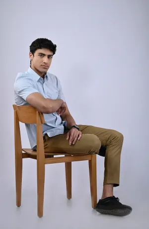 Light Blue Stripes Yarn Dyed Shirt