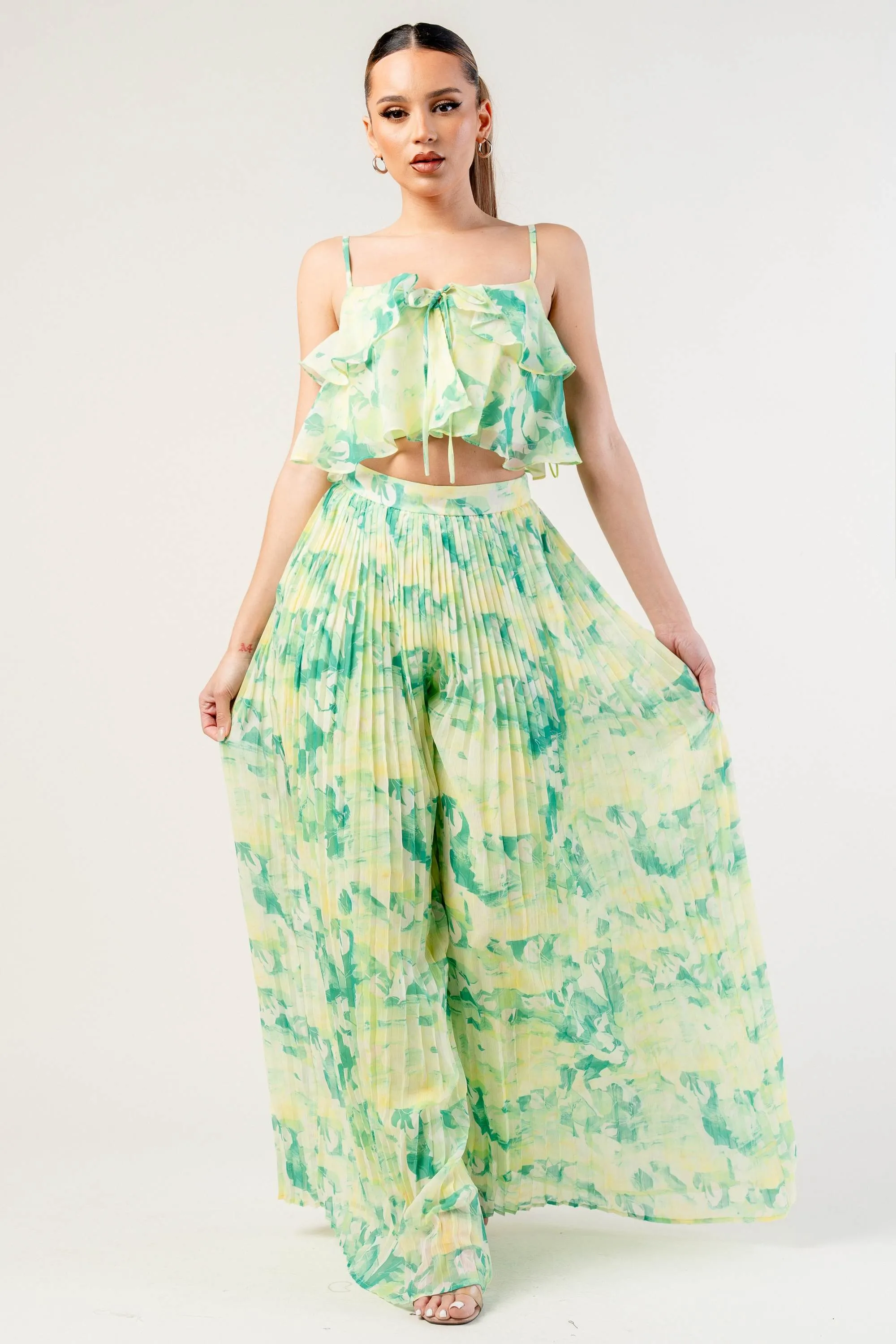  made from Yoryu chiffon print. The versatile top can be dressed up or down