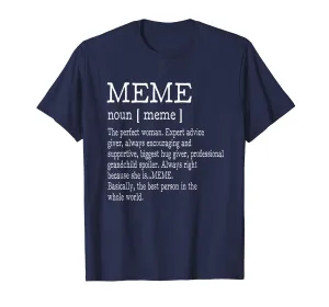 Meme Definition Grandma Mother Day Gifts Women T-Shirt