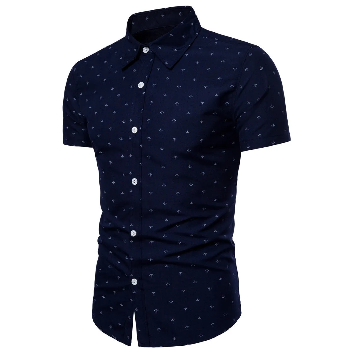 Men's Anchor Printing Short Sleeved Shirt