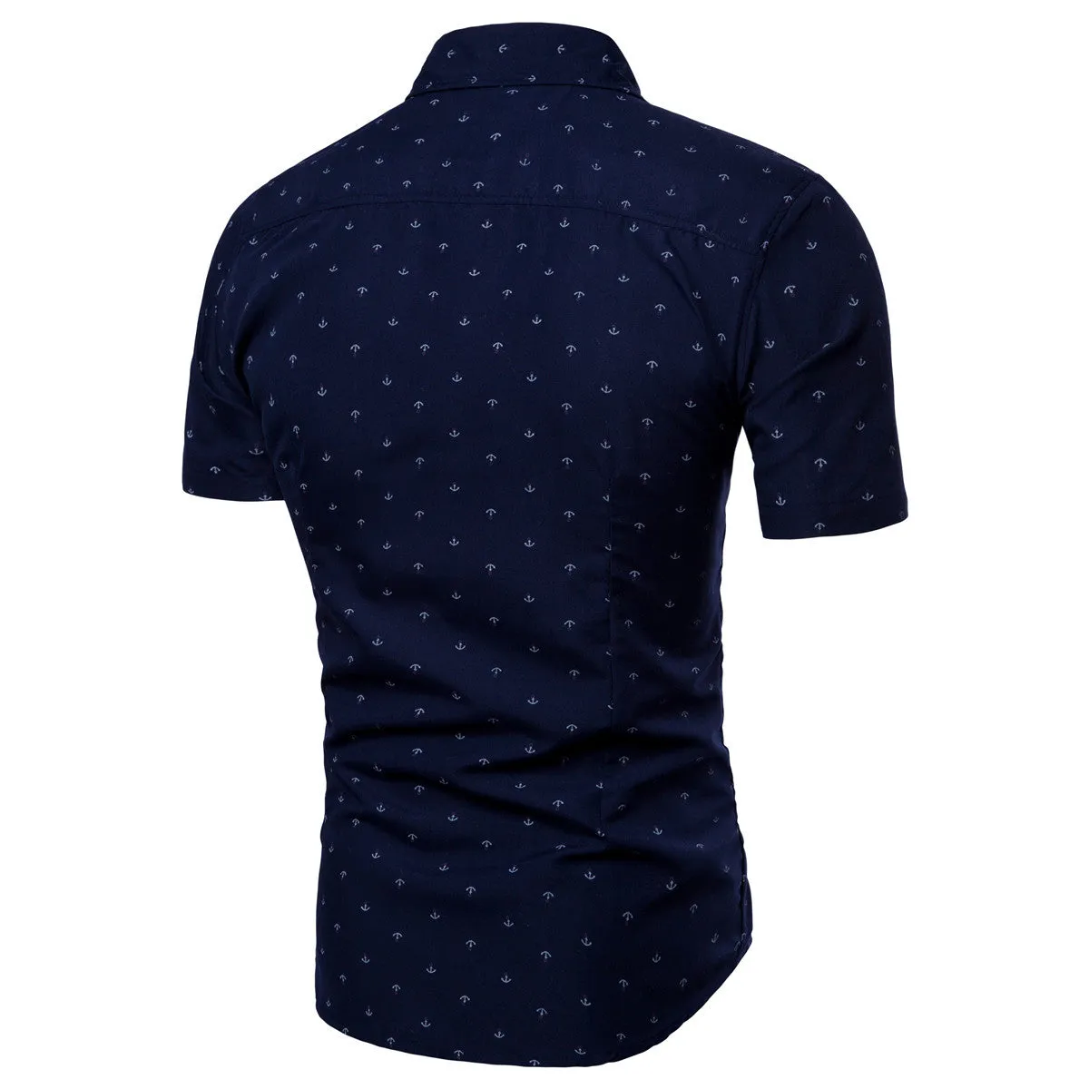 Men's Anchor Printing Short Sleeved Shirt