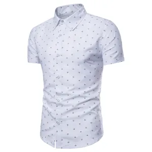 Men's Anchor Printing Short Sleeved Shirt