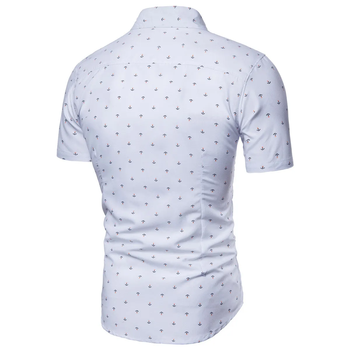Men's Anchor Printing Short Sleeved Shirt