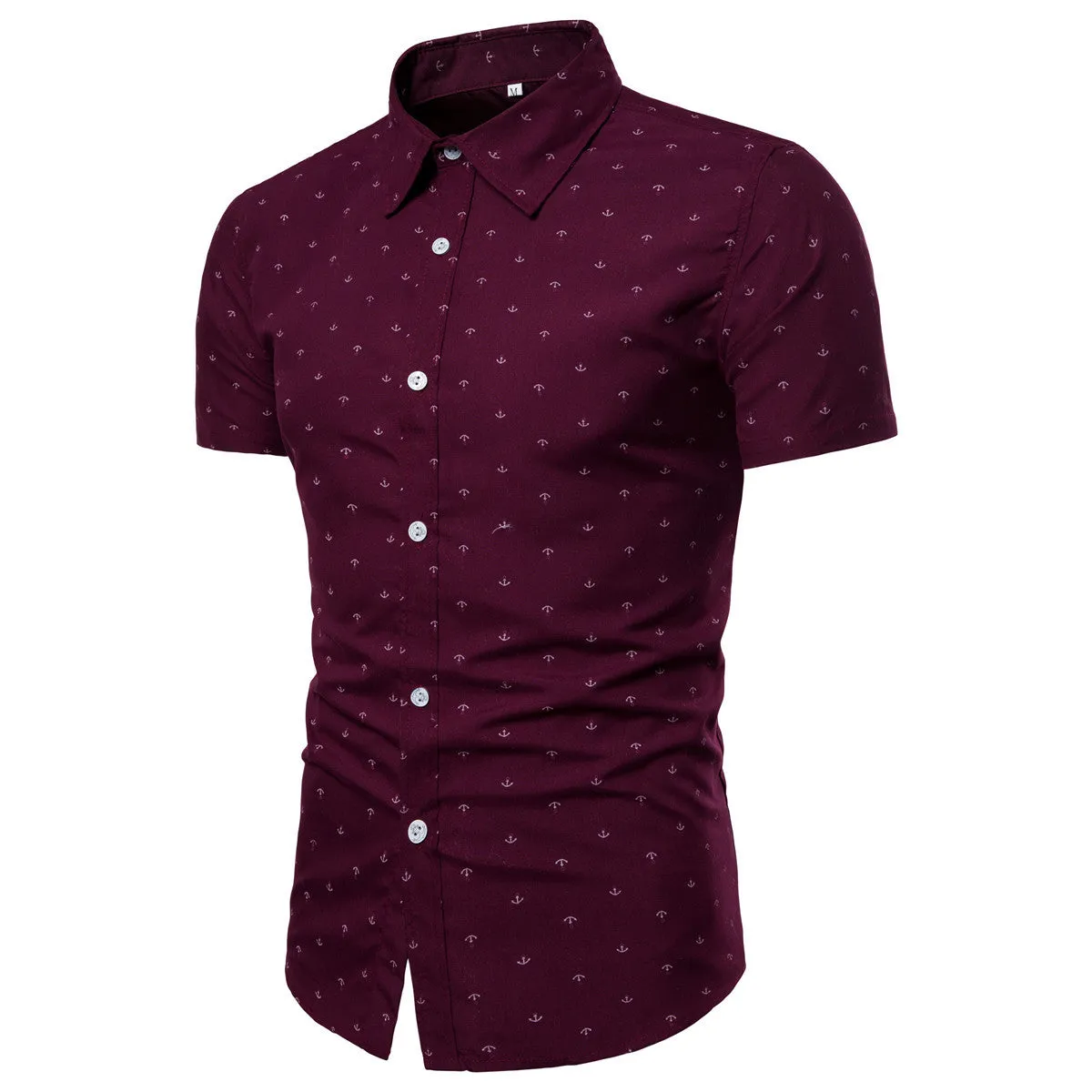 Men's Anchor Printing Short Sleeved Shirt