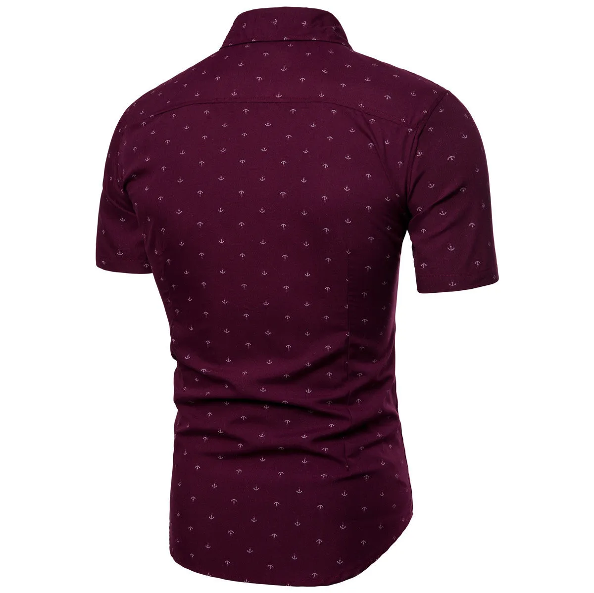 Men's Anchor Printing Short Sleeved Shirt