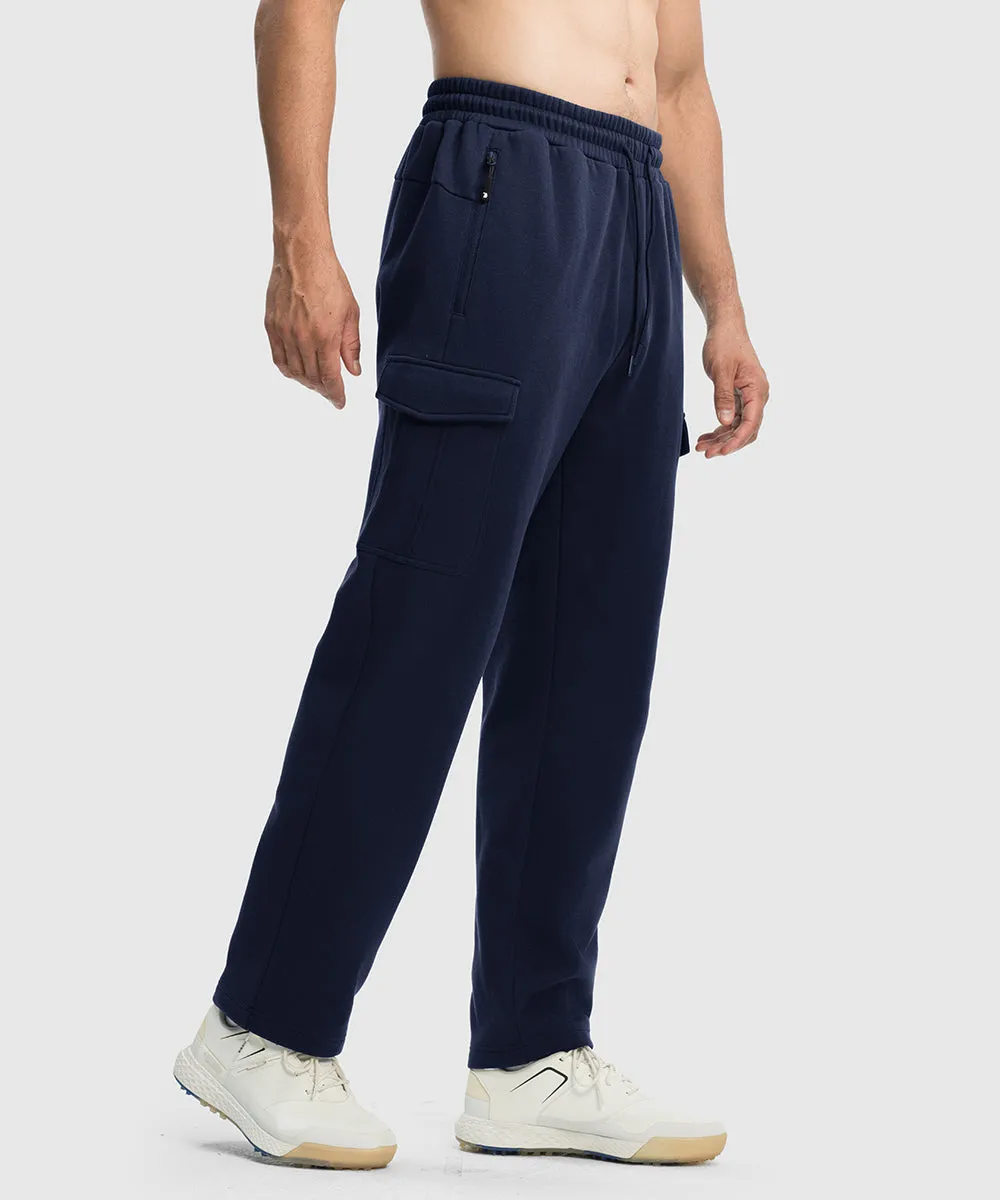Men's Cotton Polyester Fleece Wide Leg Sweatpants