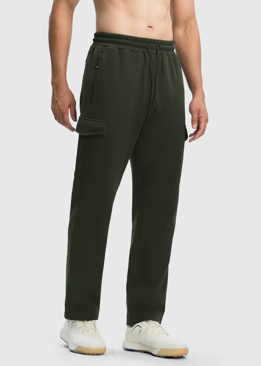 Men's Cotton Polyester Fleece Wide Leg Sweatpants