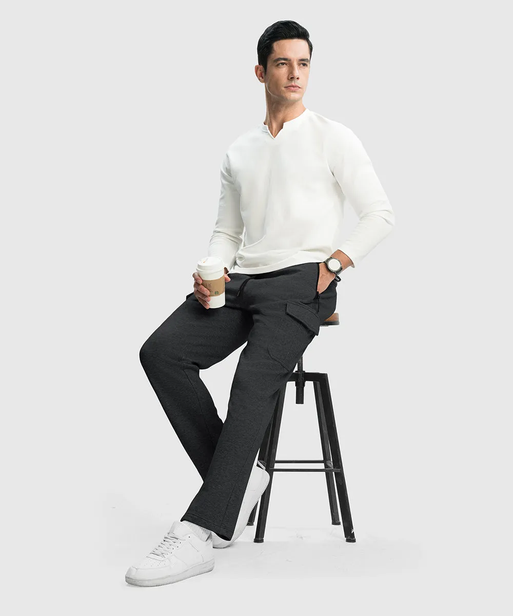 Men's Cotton Polyester Fleece Wide Leg Sweatpants