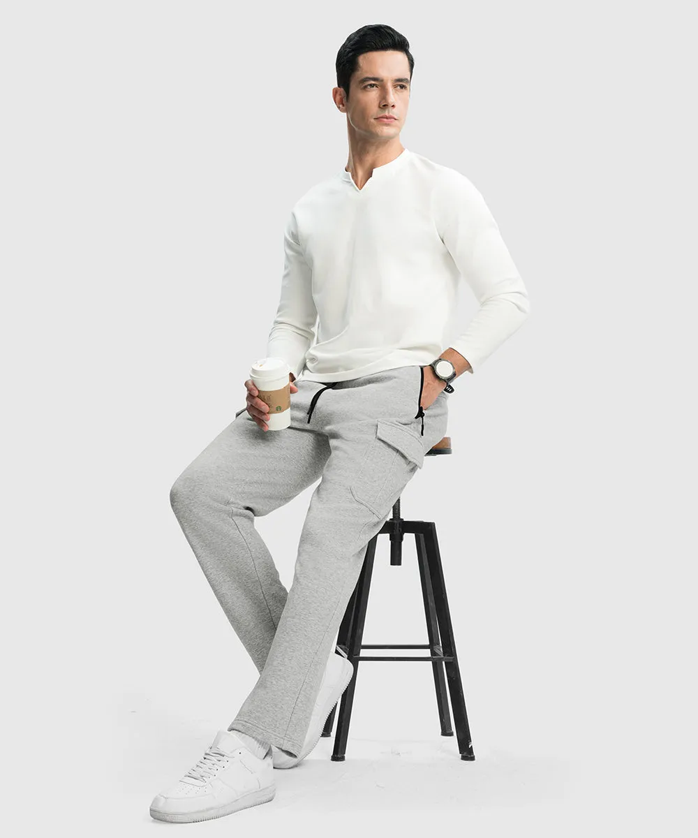 Men's Cotton Polyester Fleece Wide Leg Sweatpants