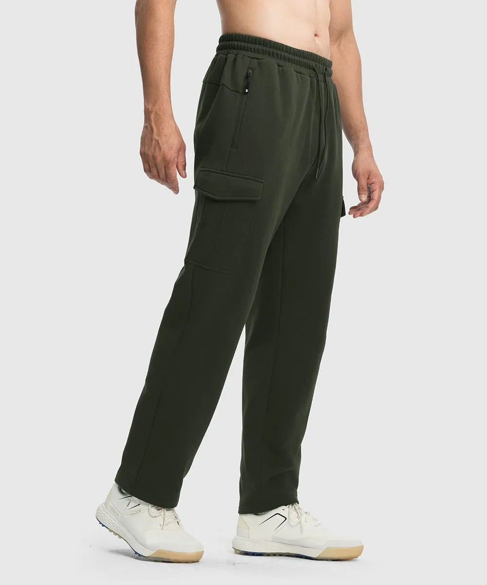 Men's Cotton Polyester Fleece Wide Leg Sweatpants