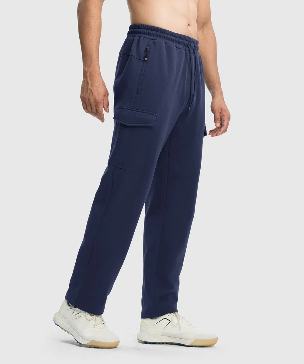 Men's Cotton Polyester Fleece Wide Leg Sweatpants