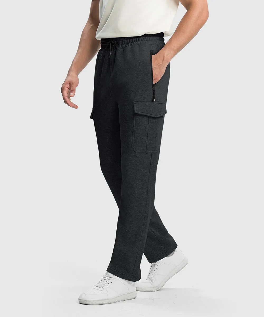 Men's Cotton Polyester Fleece Wide Leg Sweatpants