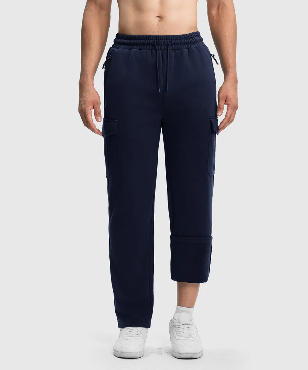 Men's Cotton Polyester Fleece Wide Leg Sweatpants