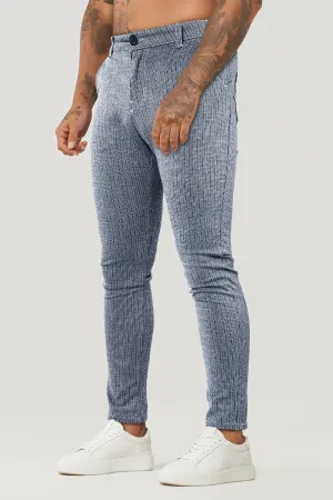 Men's Grey Stretch Pant - Stripe
