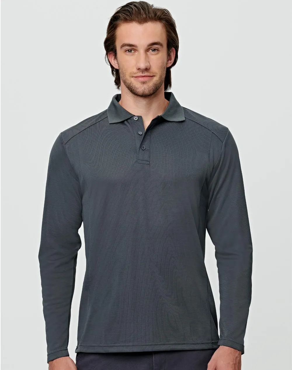 Mens Lucky Bamboo Polo Tee- Long Sleeve