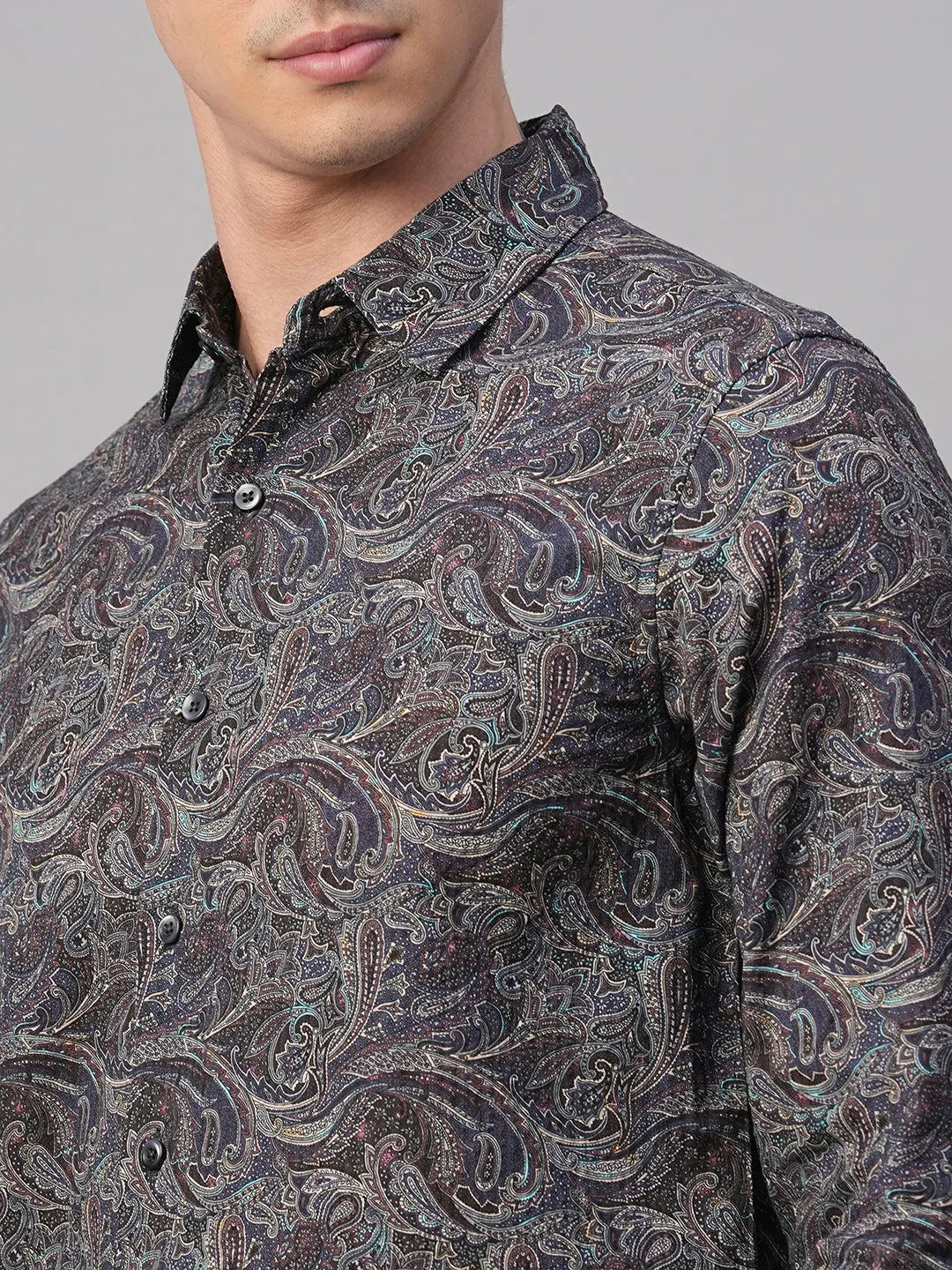 Men's Navy 100% Cotton Slim Fit Shirt