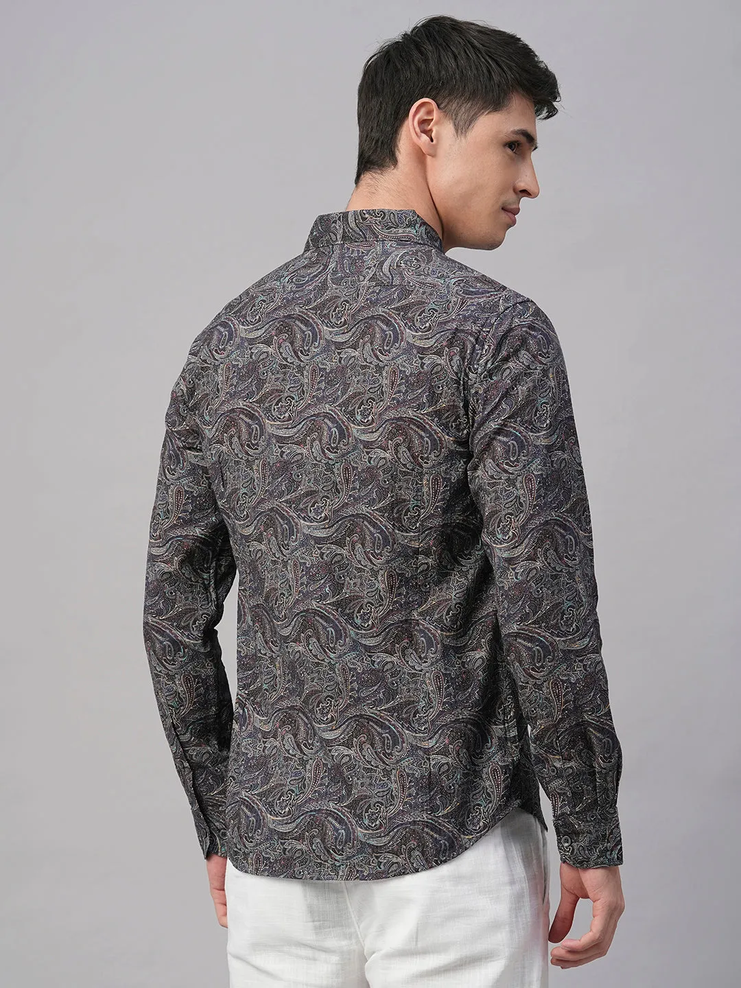 Men's Navy 100% Cotton Slim Fit Shirt