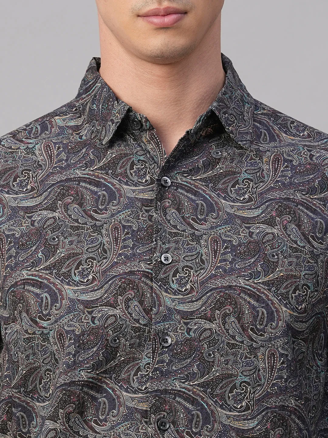 Men's Navy 100% Cotton Slim Fit Shirt