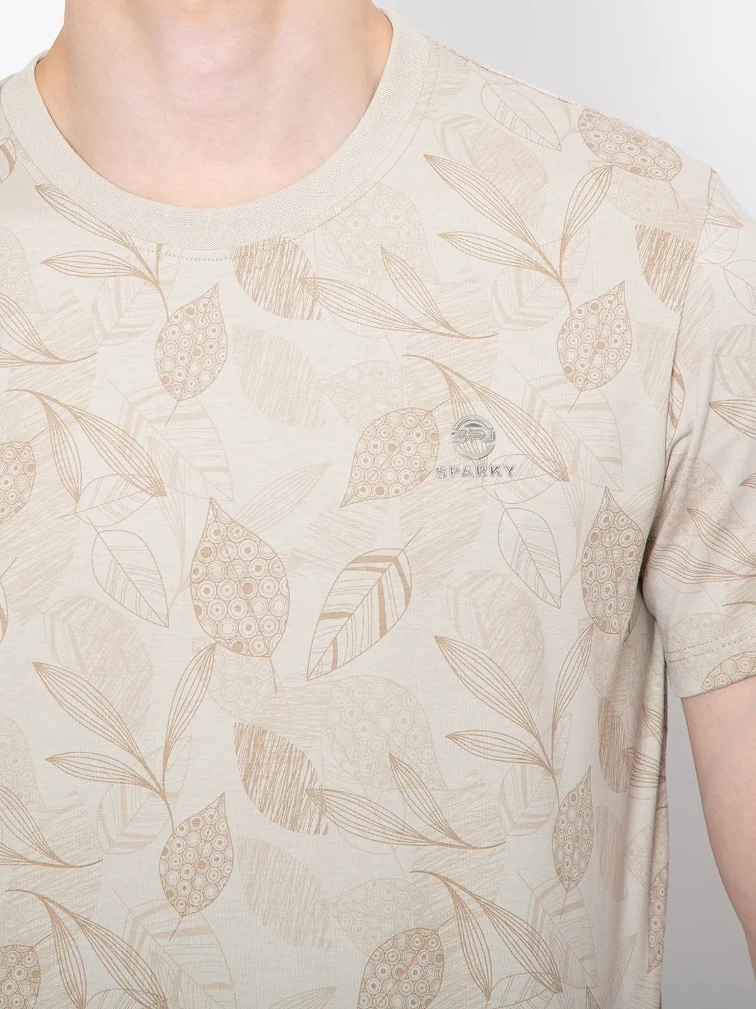 Mens Round Neck All Over Print