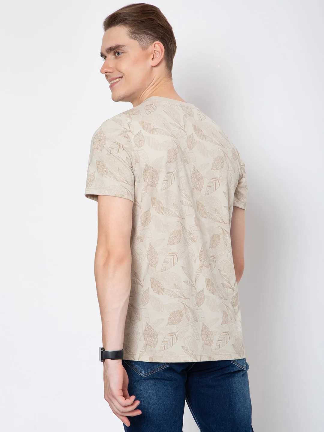 Mens Round Neck All Over Print