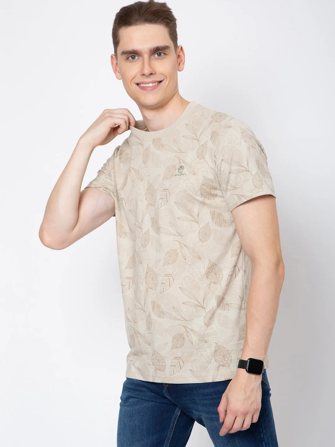 Mens Round Neck All Over Print