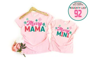 Merry Mama & Mini Bright Christmas T-Shirts