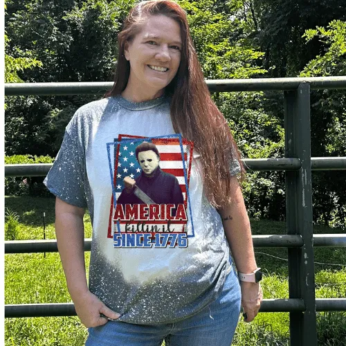 Michael Myers Halloween American Bleached T-Shirts