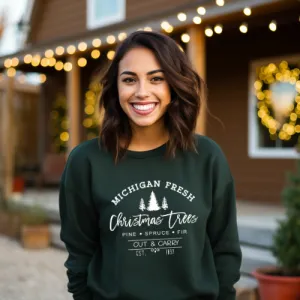 Michigan Christmas Tree Sweatshirt| Fresh Cut Christmas Trees