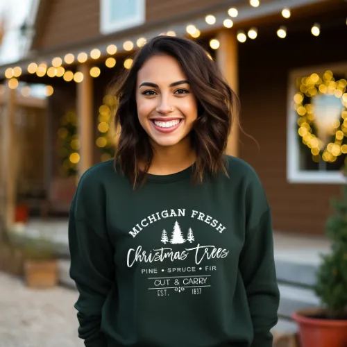 Michigan Christmas Tree Sweatshirt| Fresh Cut Christmas Trees