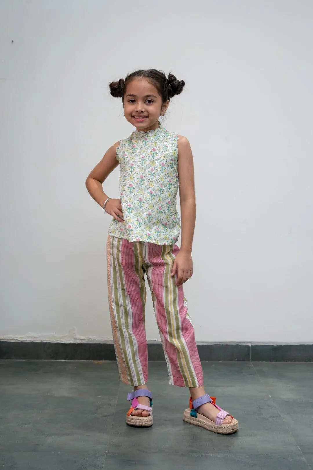 MINI DOR CHANDERI KURTA SET
