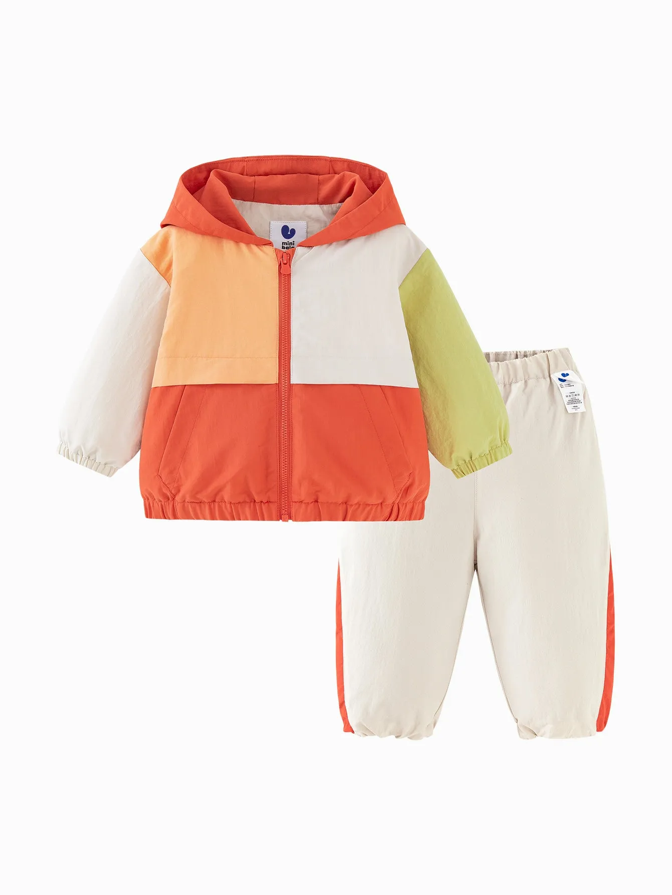 minibala Baby Unisex Comfortable hooded top and trousers two-piece suit New spring product