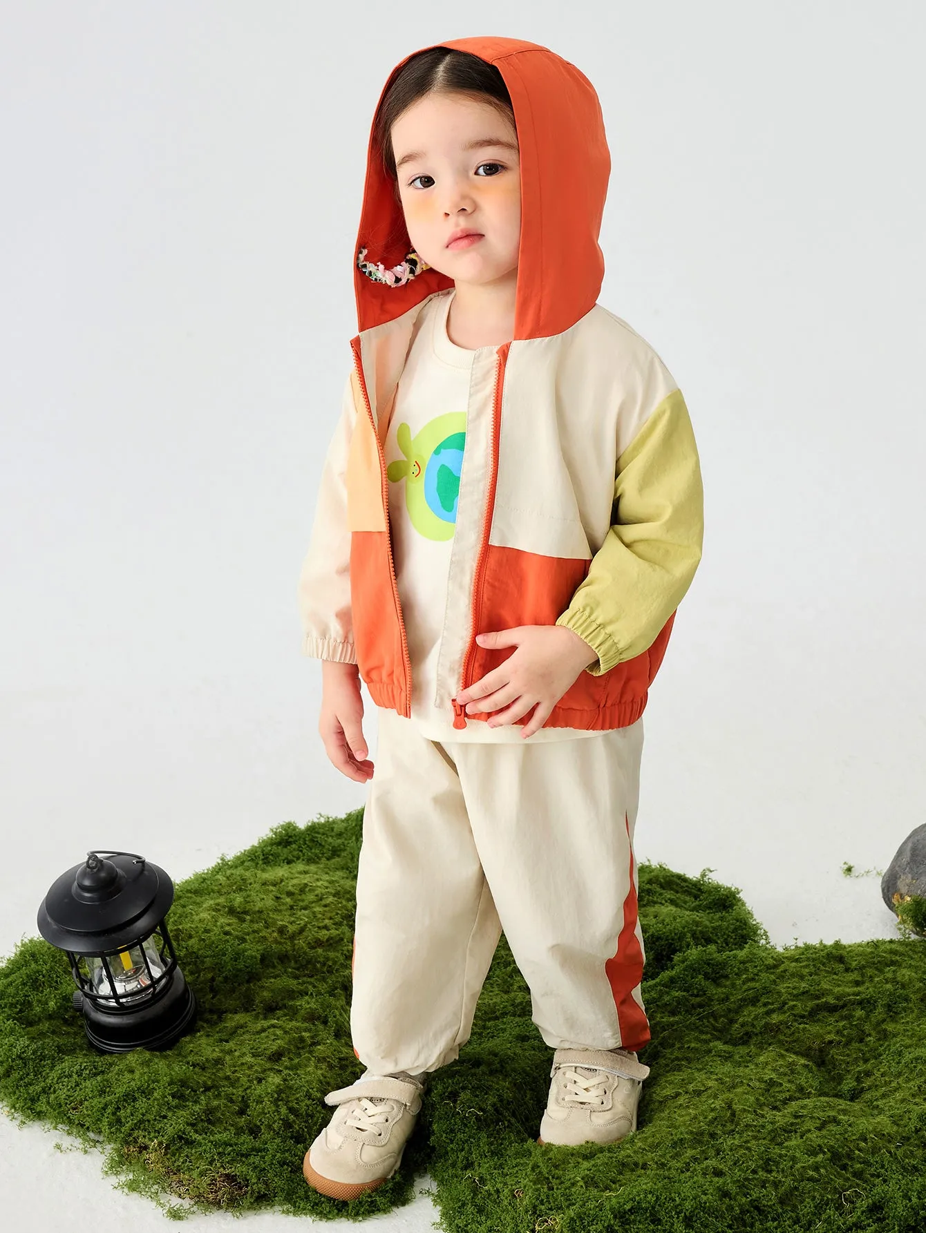 minibala Baby Unisex Comfortable hooded top and trousers two-piece suit New spring product