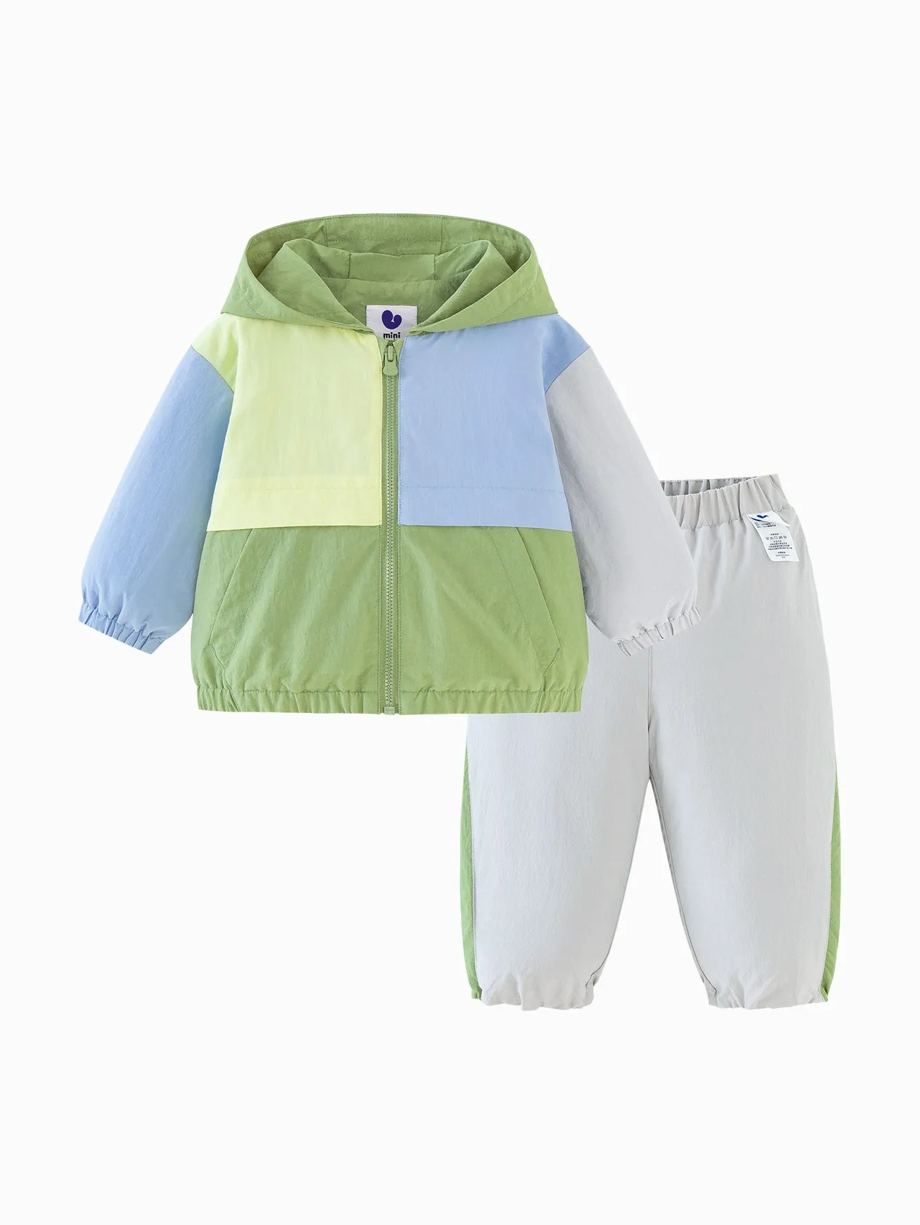 minibala Baby Unisex Comfortable hooded top and trousers two-piece suit New spring product