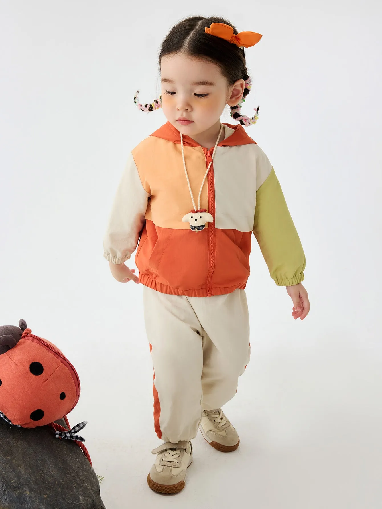 minibala Baby Unisex Comfortable hooded top and trousers two-piece suit New spring product