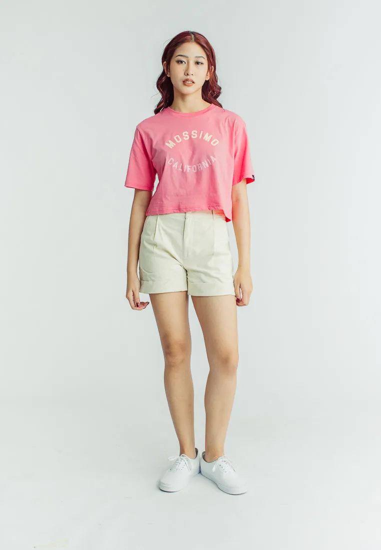 Mossimo Ariana Hot Pink Modern Cropped Fit Tee