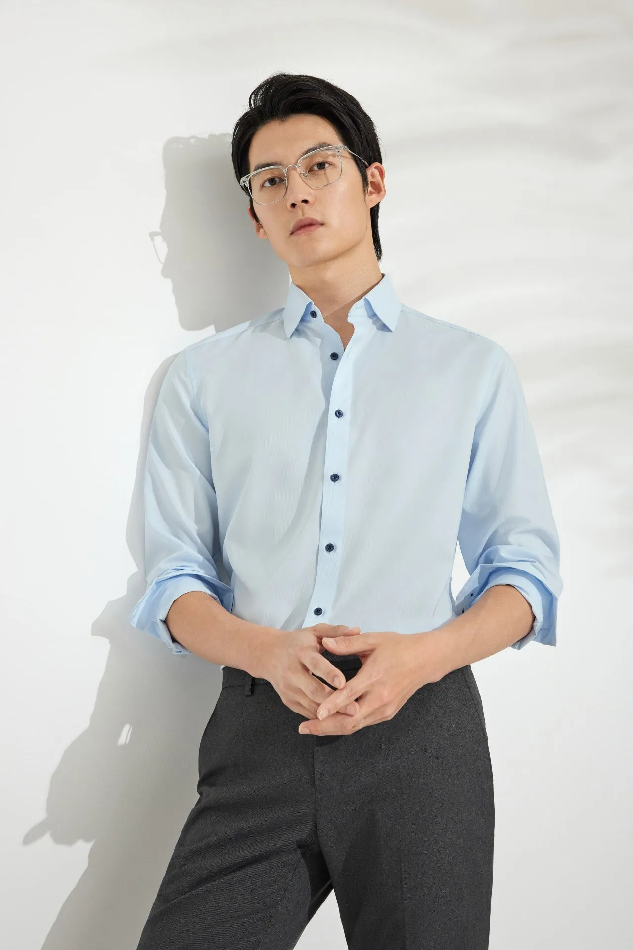 Non-Iron Dry Smart Fit Texture Stripe Shirt