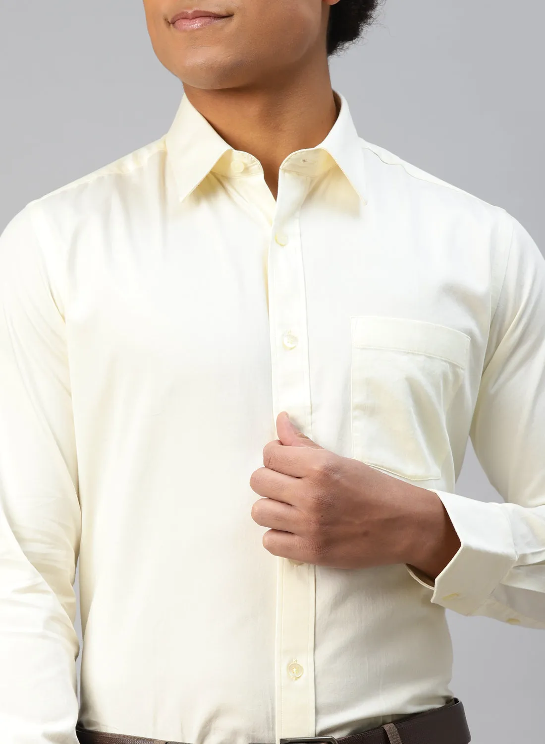 Off White Cotton Full Sleeve Shirt