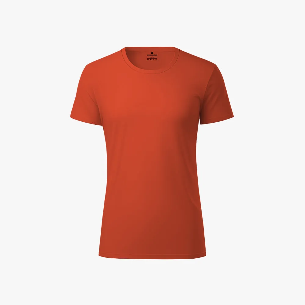 Organic Cotton Women Plain T-Shirt - Tangerine Tango
