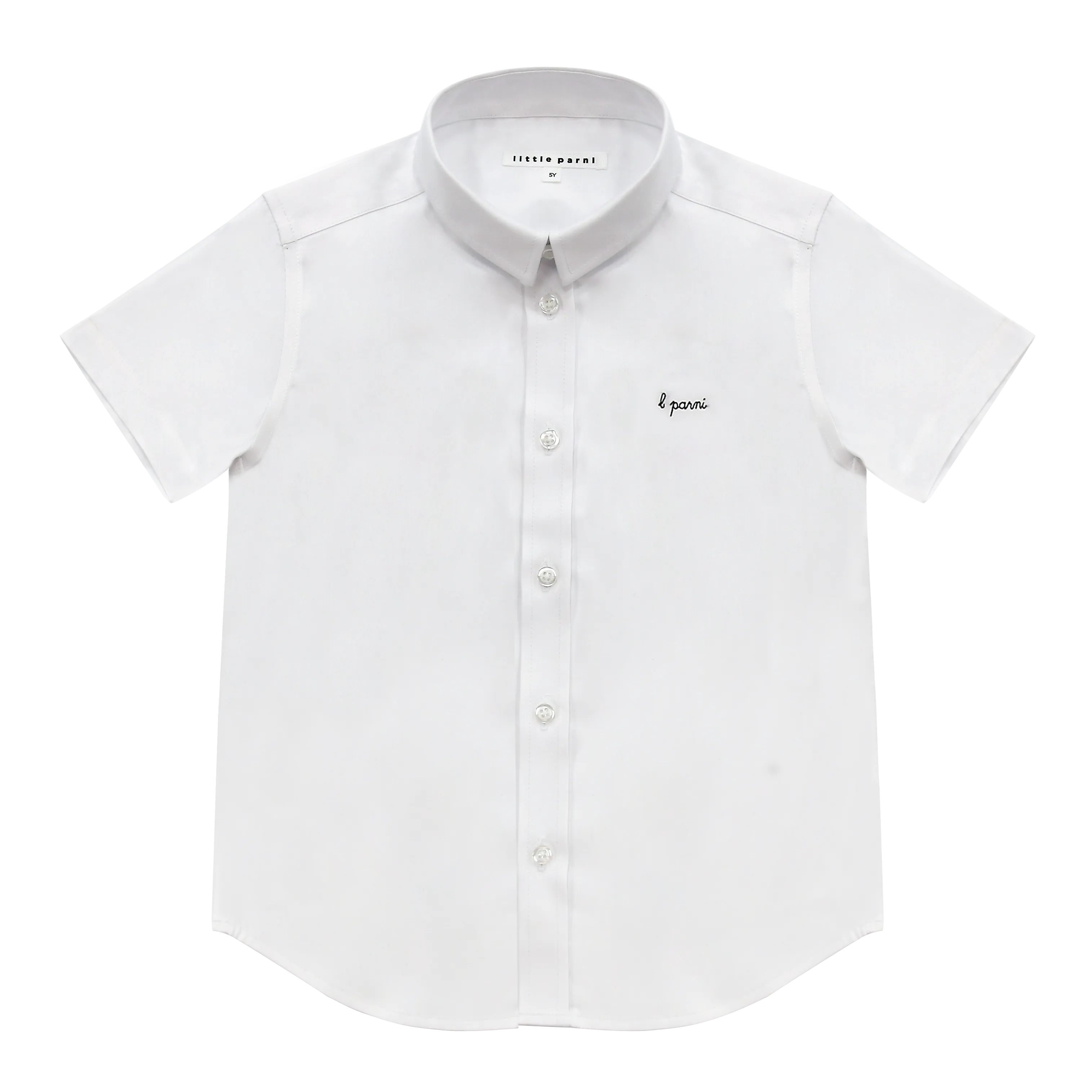 Parni White/Black Boys Short Sleeve Shirt