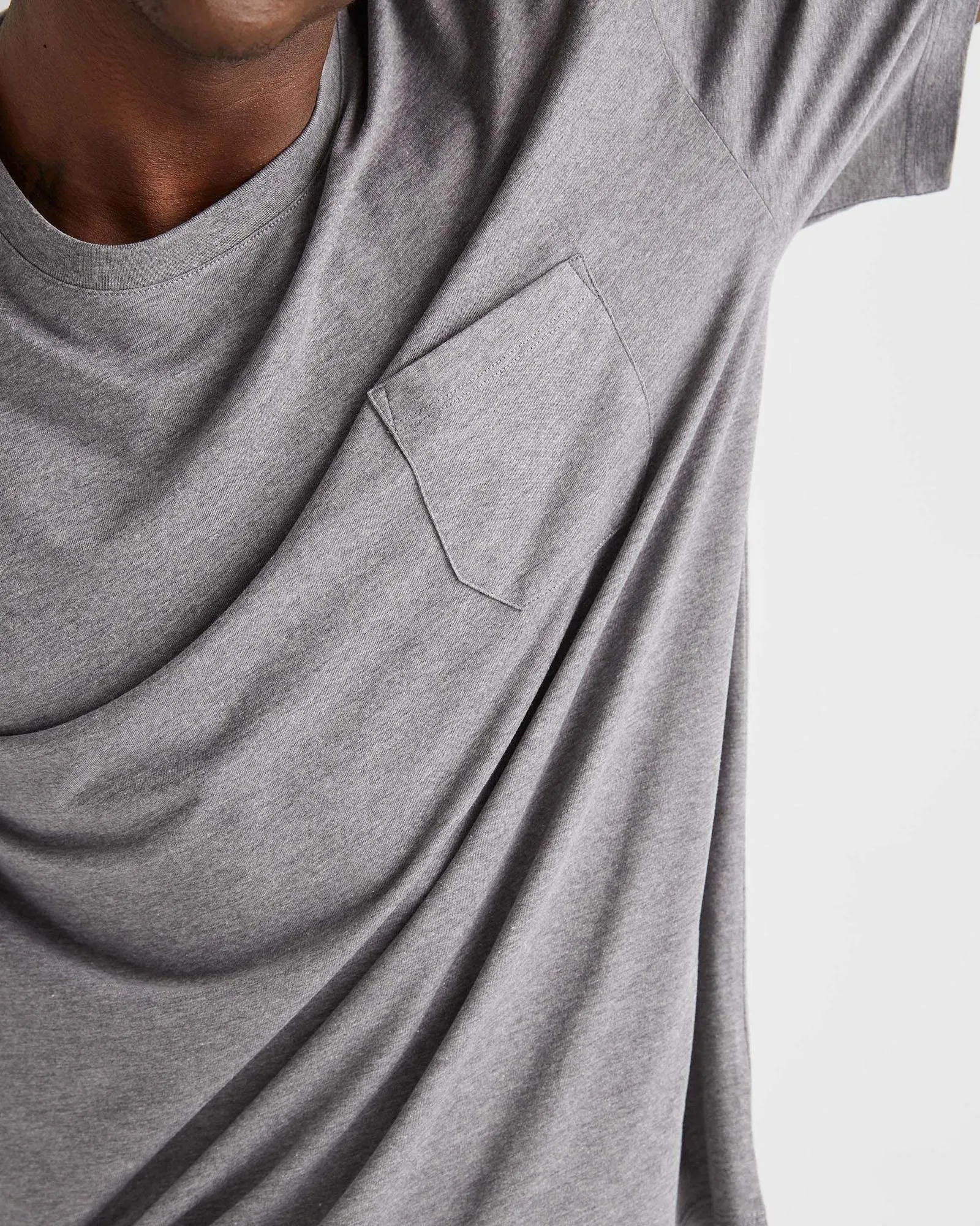 Pima Cotton Pocket Tee (Heather Grey)