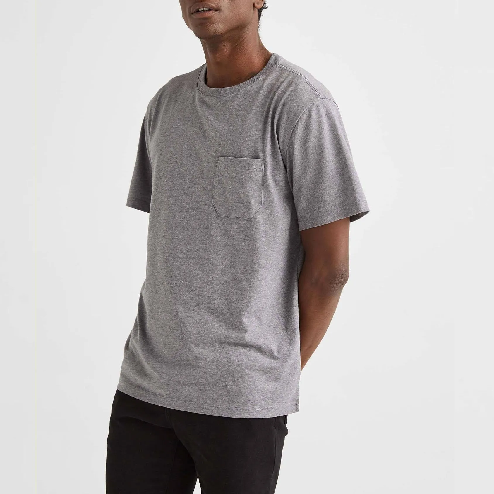 Pima Cotton Pocket Tee (Heather Grey)