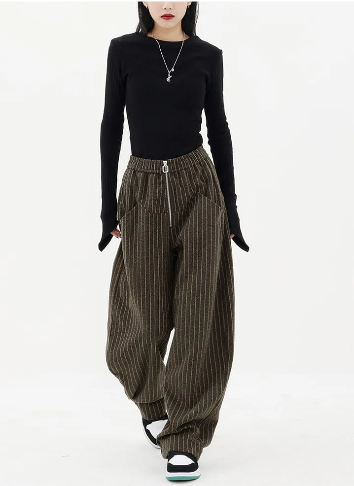 Pinstripe Zip Pants