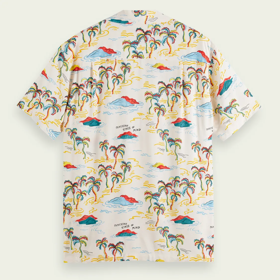 Printed Camp Shirt (White Palmtree Island Aop)