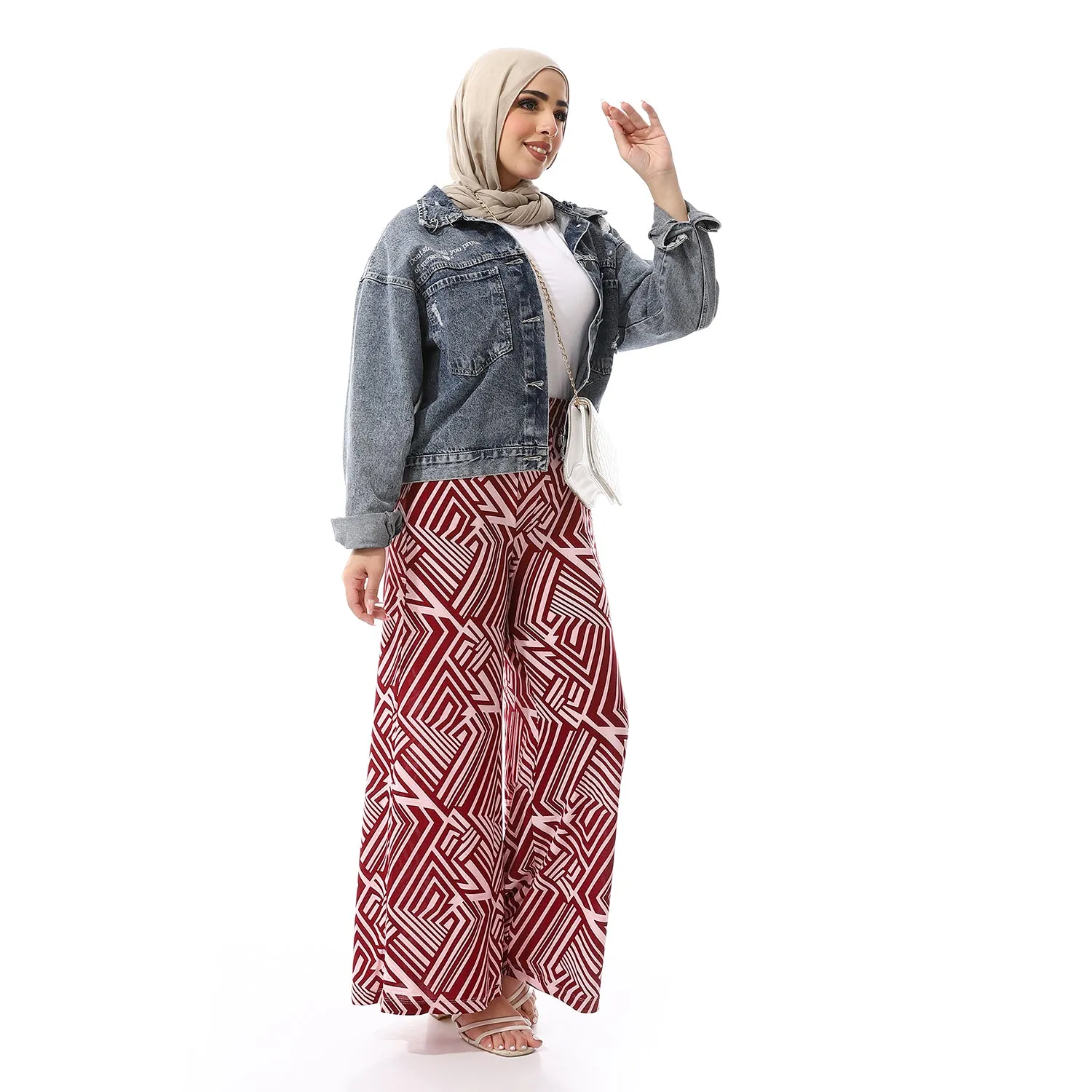 Printed Wide Leg Pants